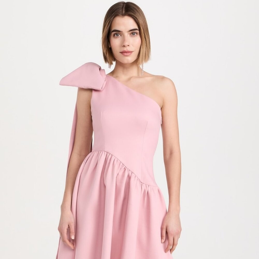 Elliatt Liesel Pink Bow One-Shoulder Dress, XS